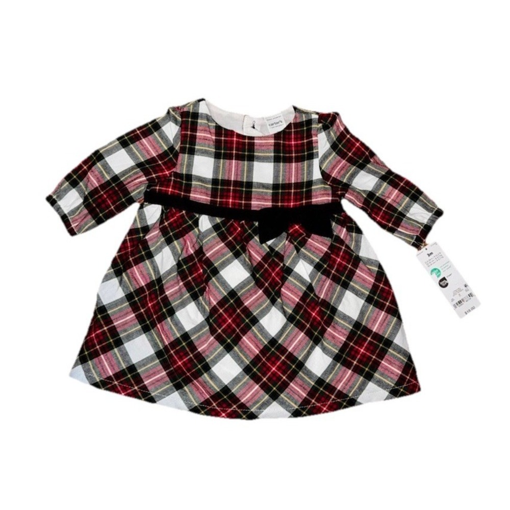 Just‎ One You Carter's Baby Girl Plaid Christmas Holiday Dress & Bloomers 3M NWT